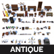 80 Vintage Antique Interior Exterior Furniture Props Collection - Game Ready Low Poly - 3DOcean Item for Sale
