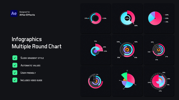 Multiple Round Chart Infographics