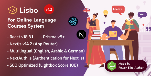 Lisbo – React Nextjs 14+ Language School Online Courses LMS System