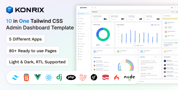 Konrix - Multipurpose Tailwind CSS Admin & Dashboard Template