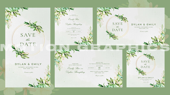 Corners Wedding Invitation | Mogrt