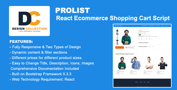 Prolist – React Ecommerce Shopping Cart Script