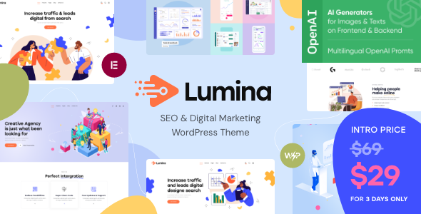 Lumina – Creative Agency WordPress Theme – 0 Sold!