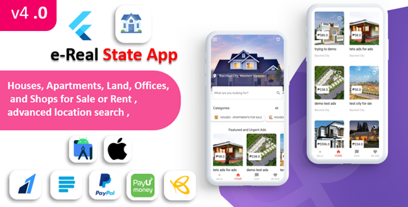 eReal State APP | Buy & Sell Real State Properties | Live Chat | Multi Login | Multi Payment Gateway