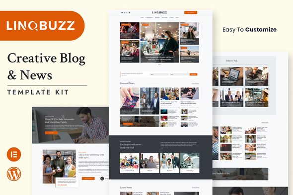 Linqbuzz – Blog & Magazine Elementor Pro Template Kit – 0 Sold!