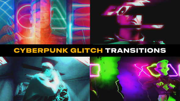 Cyberpunk Glitch Transitions | After Effects alt