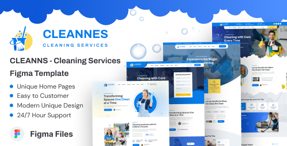 Cleannes - Cleaning Services Figma Template