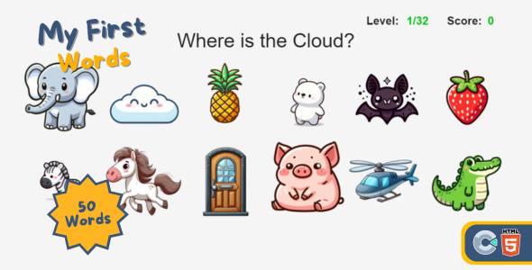 My First Words - HTML5 GAME (Educational Game)