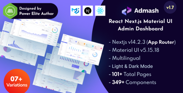 Admash - Material Design React Nextjs 14+ Admin Dashboard Template