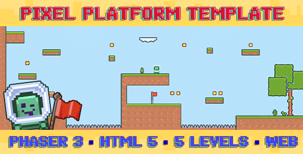 Pixel Platformer - HTML 5 - Phaser 3 Platform Game Template