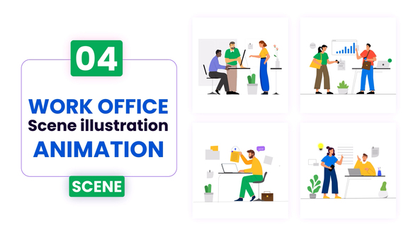 Work Office Illustration Scene animation