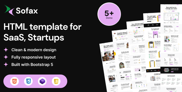 Sofax – Sass & Startup Html Template – 0 Sold!