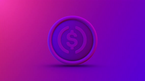 Usd Coin Cryptocurrency Coin Background Loop