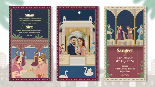 Rajdarbari Indian Wedding Invitation