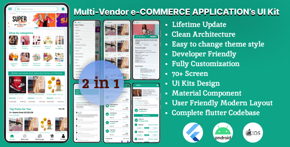 Explore Multi-Vendor e-Eommerce Flutter App UI Kit Template