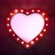 Red heart shape border with blinking light bulbs on dark background. - VideoHive Item for Sale