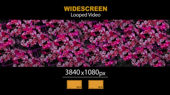 Widescreen Decor Flowers Rotating Cubes 01 alt