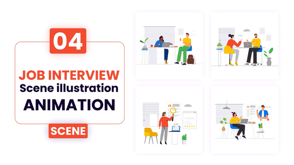 Job Interview Scene Animation Illustration