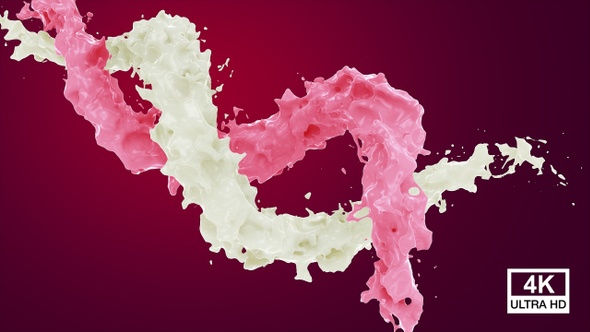 Milk And Strawberry Milkshake Flow Mixed 4K alt