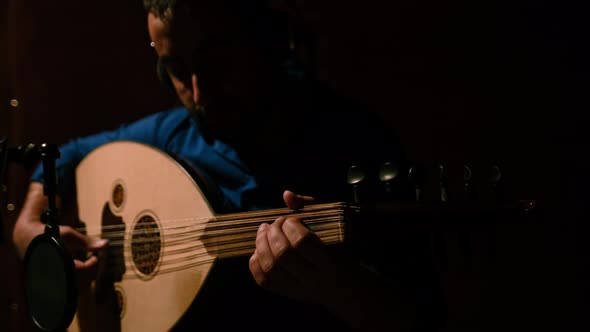Man Playing Lute Instrument