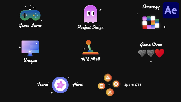 Games Icons And Titles | After Effects alt
