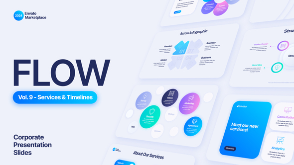 Flow: Services & Timelines Infographic Scenes Pack