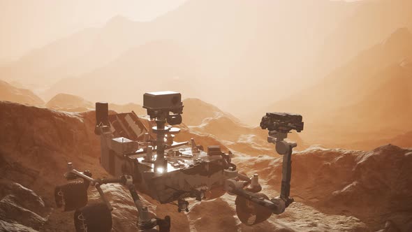 Curiosity Mars Rover Exploring the Surface of Red Planet alt