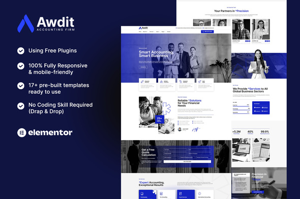 Awdit - Accounting Firm Elementor Template Kit