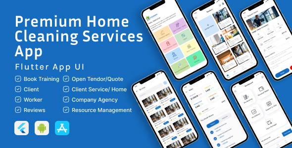Premium Home Cleaning Services App Flutter UI
