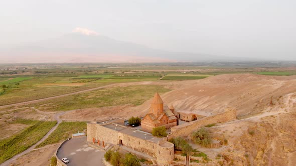 Famous Armenian Monastery Khor Virap (Circle View)