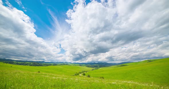 Mountain Meadow Timelapse at the Summer or Autumn Time