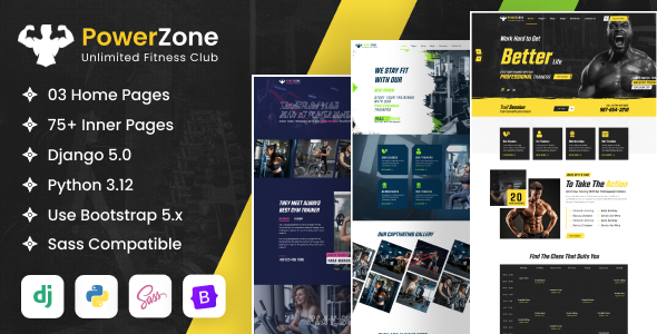 PowerZone - Fitness, Workout & Gym Django Template