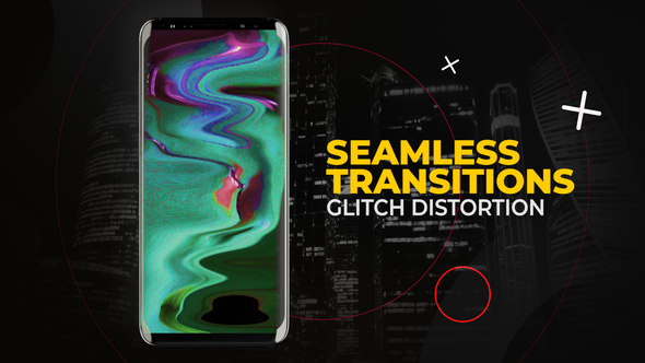 Vertical Glitch Distortion Transitions