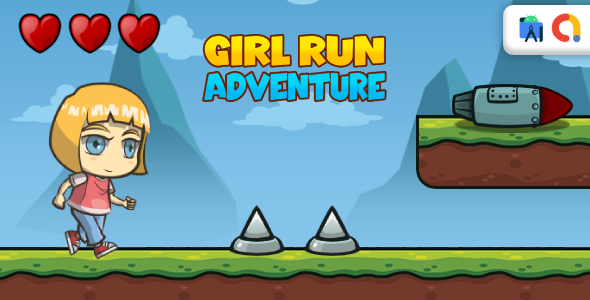 Girl Run Adventure - Runner Game Android Studio Project with AdMob Ads + Ready to Publish