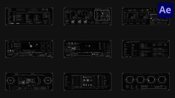 Hud Large Screens for After Effects