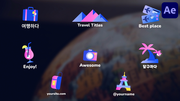 Travel Icons And Titles for After Effects