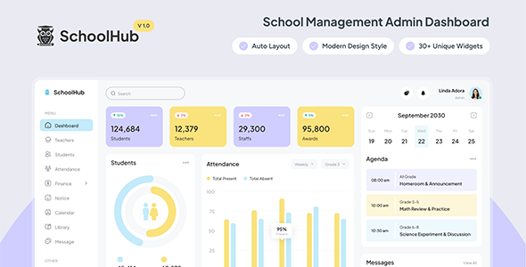 SchoolHub - School Management Dashboard Figma Template