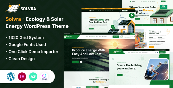 Solvra – Ecology & Solar Energy WordPress Theme – 0 Sold!