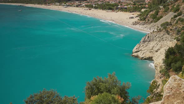 Amazing Beautiful Panoramic View of Natural Park of Oludeniz and Fethiye Blue Lagoon and Tranquil