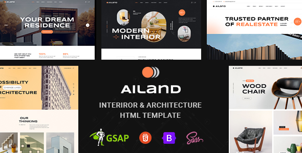 Ailand – Modern Interior & Architecture HTML Template – 0 Sold!