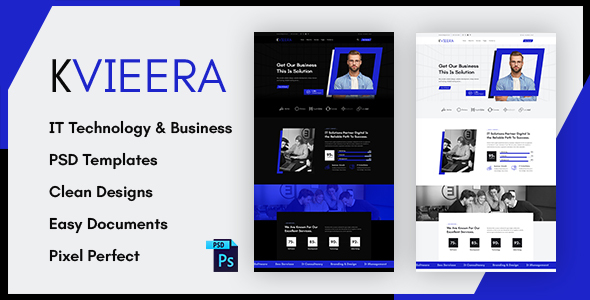 Kvieera - IT Technology & Business PSD Template