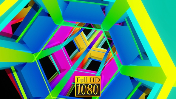 Wow Multicolored Tunnel Vj Loop HD