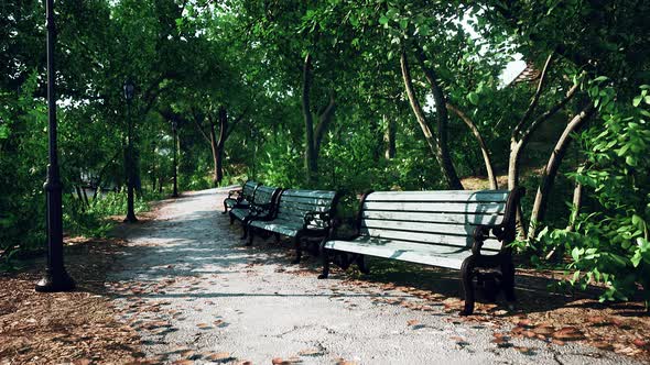 Empty Closed Park As Prevention From Coronavirus Covid19 Disease