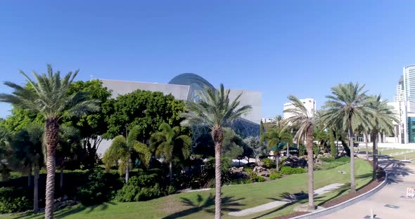 4K Aerial Video of Dali Museum and St Petersburg, Florida Skyline