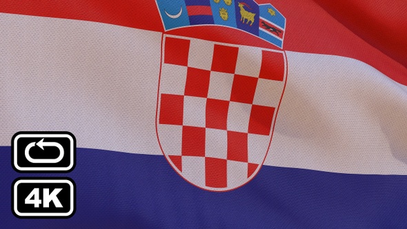 Croatia Flag 4K Seamless Loop