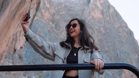 Traveler Woman Taking Selfie