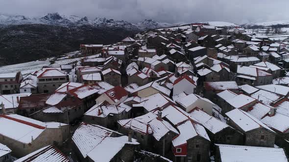 Snow covered Village Houses