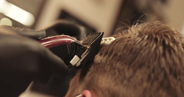 Barbershop. Men's Haircut Close-up