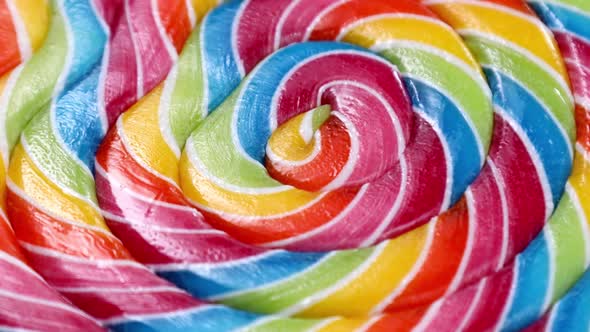 Colorful Spiral of a Lollipop on a Stick