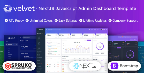 Velvet - Nextjs Javascript Dashboard Template